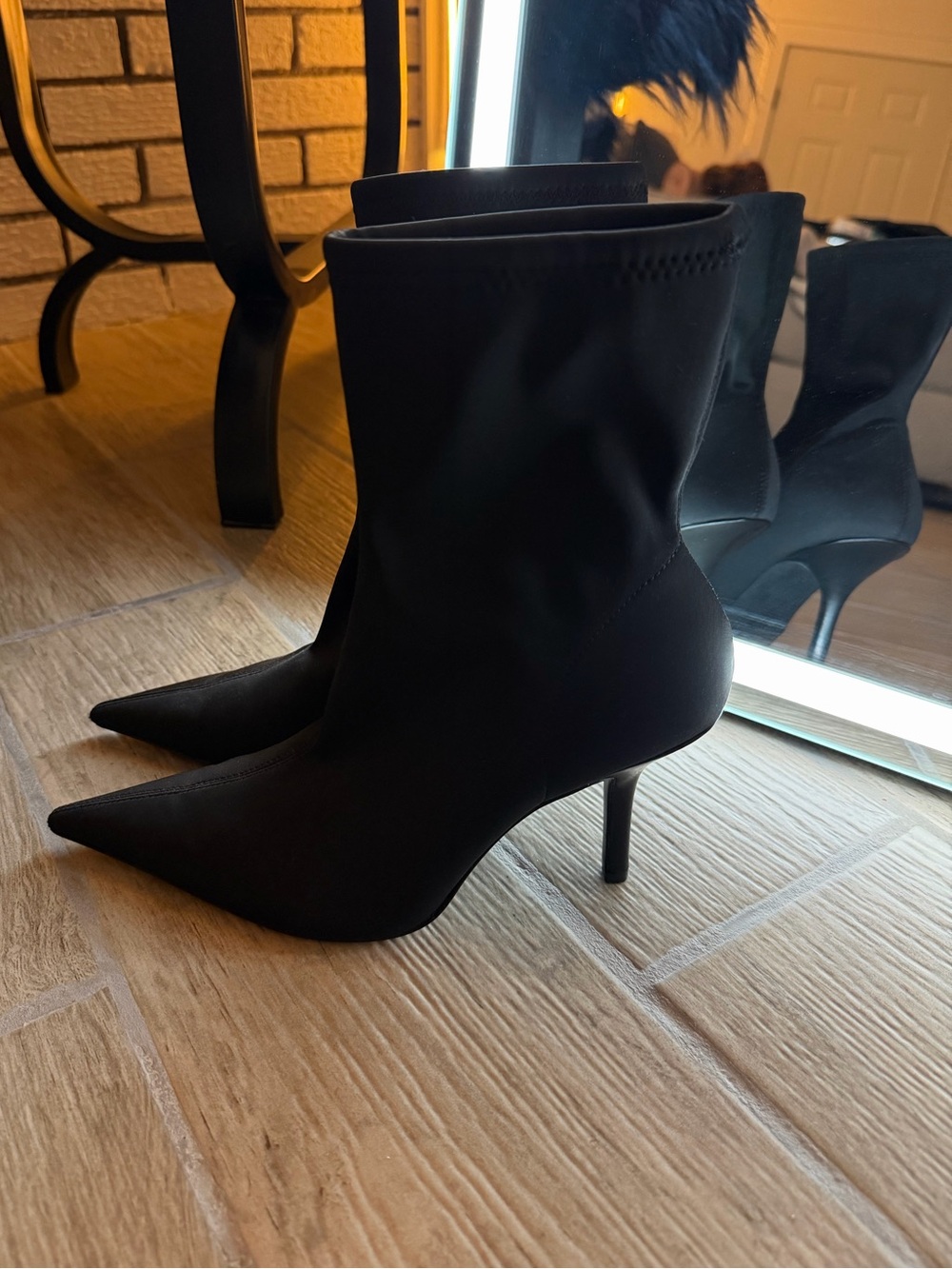 H&M Black Pointed Toe Booties